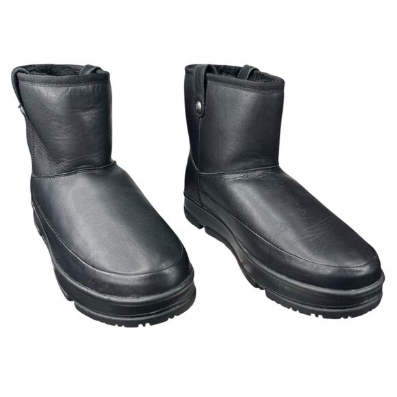 UGG Women’s Classic Weather Black Leather Winter Boot SIze US 9.5 - Picture 5 of 10